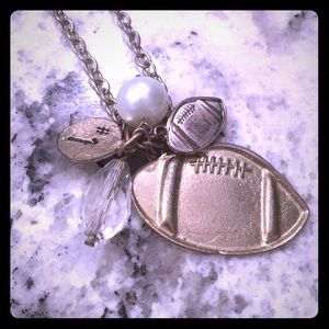 Football gold charm necklace